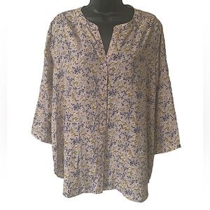 Spring Fun 2 Fun Floral Career Work Blouse Size XL